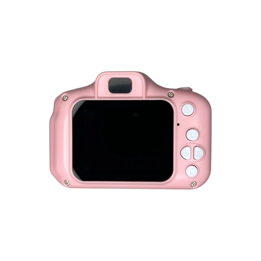 Cámara para niños rosa vista trasera